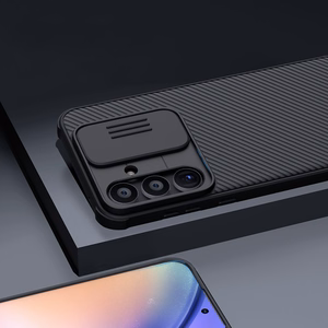 Nillkin CamShield Pro dėklas Samsung Galaxy A55 su kameros dangteliu - juodas