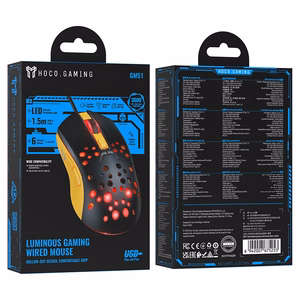 Wired mouse Hoco GM51 Gaming Black/Yellow