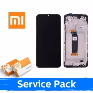 LCD Display Compatible With Xiaomi Redmi 10 5G Black With Frame (Service Pack)