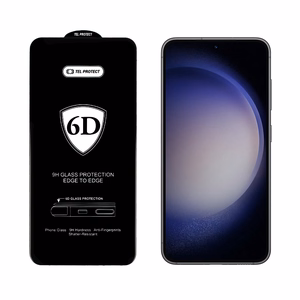 Tel Protect pilno klijavimo 6D grūdintas apsauginis stiklas SAMSUNG GALAXY S22/S23 telefonui, juodas (su pirštų atspaudų atrakinimu)