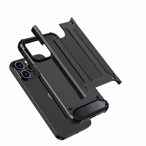 iPhone 15 Pro Hybrid Armor dėklas - juodas