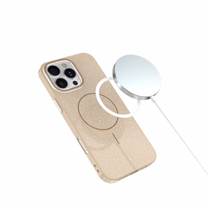 Glitter Thin Mag dėklas for iPhone 17 Pro 6,3" rudas