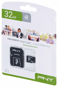 PNY Performance Plus 32GB MicroSDHC Class 10 atminties kortelė