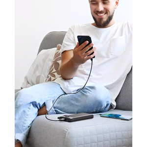 Išorinė baterija POWER BANK VEGER C10 10000mAh (USB,USB-A,Type-C,MicroUSB,lightning) juoda