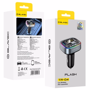 Blavec FM transliatorius Flash TR-04 MP3, Bluetooth - 2xUSB + Type C - QC3.0 18W PD 30W (TFMFTR04-B) juodas