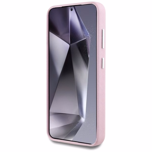 Karl Lagerfeld Saffiano Pilnai apgaubtas Pailgintas metalinis logotipas Magnetinis dėklas Samsung Galaxy S25+ - rožinė