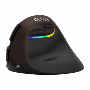 Эргономичная мышь Delux M618Mini (золотистая, USB / Bluetooth / 2,4G)