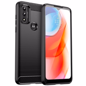 Carbon dėklas lankstus dangtelis Motorola Moto G Play 2022 juodas