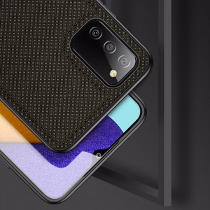 Dux Ducis Fino dėklas telefonui padengtas nailono medžiaga Samsung Galaxy A03s žalias