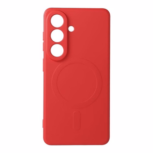 Чехол для Samsung S26 Ultra силиконовый Mag Cover совместимый с MagSafe красный