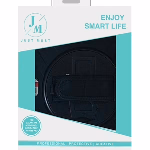 JM Rugged Case Grip dėklas Samsung Galaxy Tab Active Pro / Active4 Pro / Active5 Pro su dirželiu, juodas