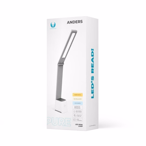 Desk LED Lempa 5W foldable PURE FLB-110 ANDERS baltas-pilkas Forever Light