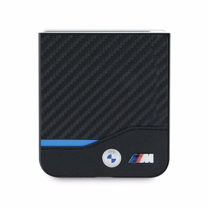 BMW Carbon Blue Line dėklas telefonui Samsung Galaxy Z Flip 6 - juodas