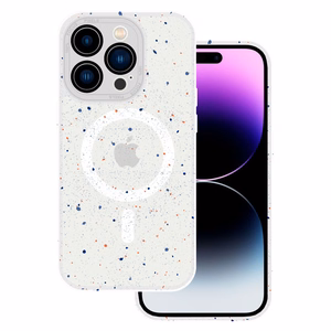 Tel Protect magnetinis Splash matinės tekstūros dėklas Iphone 15 Plus, baltas