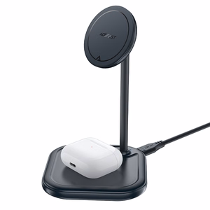 Acefast 15W Qi беспроводное зарядное устройство для iPhone (с MagSafe) и Apple AirPods подставка магнитный держатель серый (E6 gray)