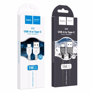 Hoco X20 USB-A į USB Type-C laidas, 2.4A, 1 m, baltas
