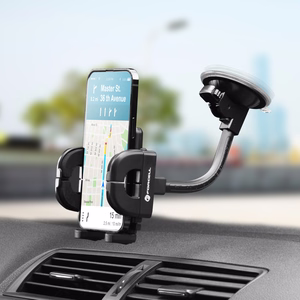 Automobilinis universalus telefono laikiklis Forcell (17cm) Long arm tvirtinamas ant stiklo, juodas