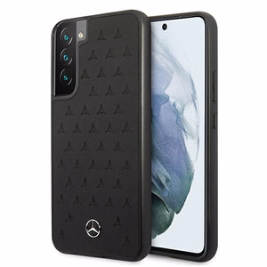 Mercedes Leather Stars Pattern Case for Samsung Galaxy S22+ - Black