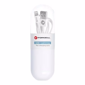 USB kabelis Forcell TUBE (C316) "lightning" 1m baltas