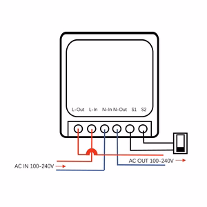 Įleidžiamas „GreenBlue“ WiFi relė, „Android“/„iOS“/„Alexa“/„Google Home“, 100–240 V kintamosios srovės, 50/60 Hz, maks. 16 A, skirtas 150 W LED lempoms, GB739