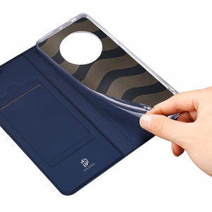 Dux Ducis Skin Pro dėklas Honor Magic5 Flip kortelių piniginė stovas mėlyna