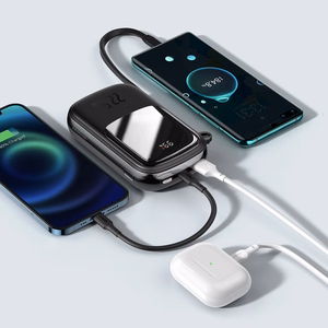 Baseus Qpow Pro 20000mAh išorinė baterija, USB + USB-C, PD 22,5W, su USB-C laidu (PPQD060301), juoda