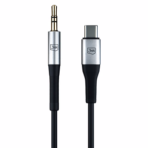 3mk USB-C to 3.5 mm AUX cable, 1 m – silver
