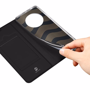 Dux Ducis Skin Pro dėklas Honor Magic5 Flip kortelių piniginė stovas juoda