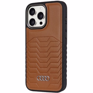 Audi sintetinės odos dėklas MagSafe iPhone 14 Pro - rudas