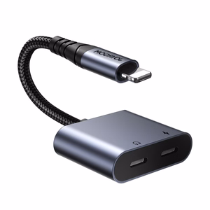 2‑in‑1 garso adapteris Joyroom SY-L02 Lightning į dvigubą Lightning (juodas)