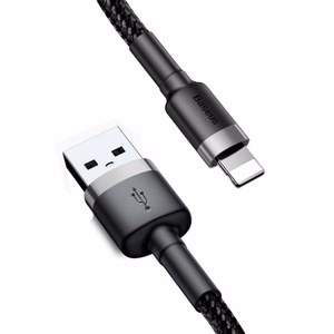 Кабель Baseus Cafule USB Lightning 2A 3м (чёрно-серый)
