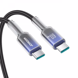 Кабель Joyroom S-A42 Crystal-Clear Series 60W USB-C - USB-C 1,2 м - чёрный
