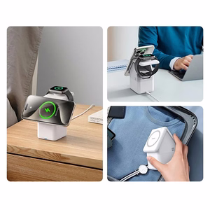 Įkroviklis belaidis DUZZONA W20 4-in-1 MagSafe baltas