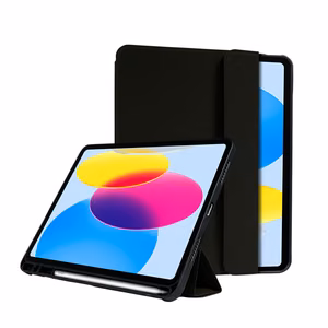 Crong FlexFolio atverčiamas dėklas, skirtas iPad 11" (2025) / iPad 10.9" (2022), su Apple Pencil laikikliu, juodas
