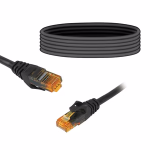 CAT6e UTP tinklo patchcord laidas 8P8C juodas 10m