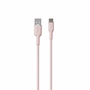 Puro Soft USB-A - USB-C kabelis 1.5m - rožinis