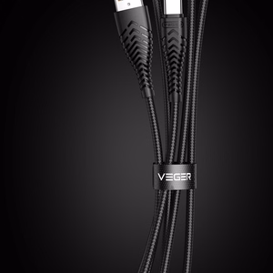 Кабель USB A к Typ C VEGER 2,4A V104 1,2 м черный