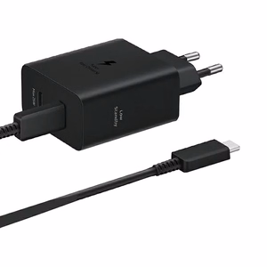 Samsung Power Adapter Duo EP-T5020XBEGEU sieninis įkroviklis 2x USB-C 50W – juodas