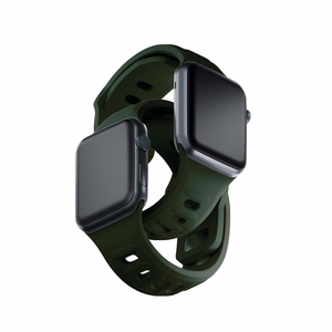 42/44/45/46/49 mm Dark Green (big) - 3mk Silicone Watch Strap for Apple