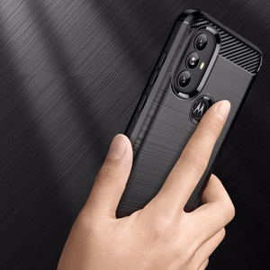 Carbon Case гибкий чехол Motorola Moto G Power 2022 чёрный