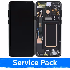 LCD Display Compatible With Samsung G965 S9 Plus with Frame Midnight Black (Service Pack)