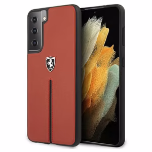 Ferrari FEOSIHCS21MRE S21+ G996 красный/красный жёсткий чехол Off Track Leather Nylon Stripe