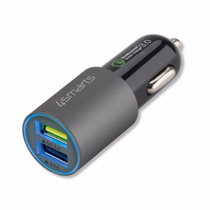 Automobilinis įkroviklis Rapid 30W su Quick Charge, matinis pilkas