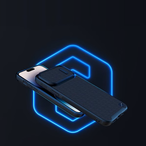 Nillkin Textured S Case iPhone 14 Pro Max бронированный чехол с защитой камеры синий
