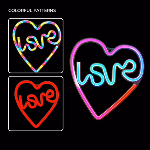 Forever Light neoninis LED RGB LOVE IN HEART FLRN02 + nuotolinio valdymo pultas