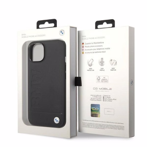 Dėklas BMW BMHMP14MSLLBK iPhone 14 Plus 6.7 "juodas / juoda kietas dėklas Parašo Logotipo Atspaudas Magnetinis