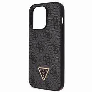 Guess GUHCP14LP4TDSCPK dėklas iPhone 14 Pro - juodas kryžminis 4G metalinis logotipas