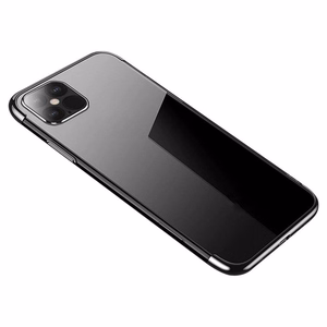 Skaidrus spalvotas dėklas Gel TPU su elektroplokštės rėmeliu Xiaomi Mi 11 juodas