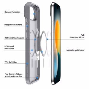 DUX DUCIS чехол YIND совместим с MagSafe для iPhone 17 AIR серый