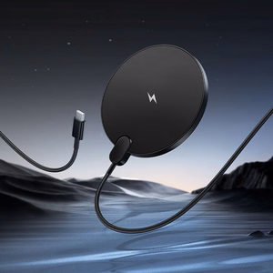Беспроводное зарядное устройство Hoco 15W с кабелем USB C и цифровым дисплеем CW62 чёрное